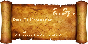 Rau Szilveszter névjegykártya